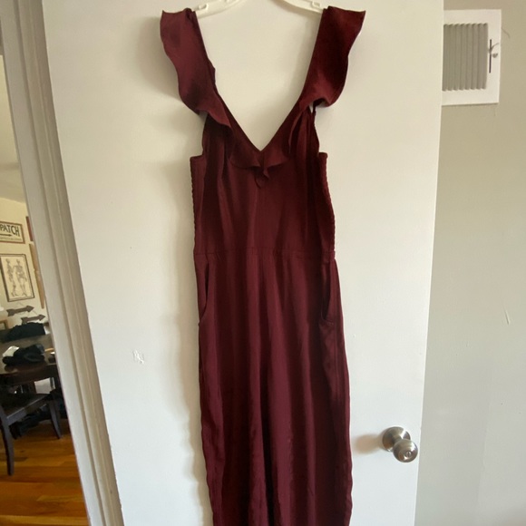 Express Wine Satin Jumpsuit - Picture 2 of 6